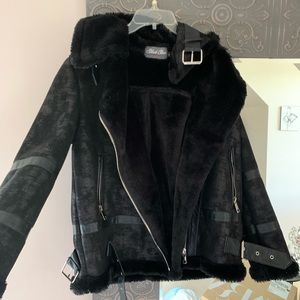 Nasty Gal Faux Fur Moto Jacket